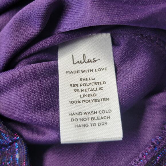 Lulus Mini Dress Womens XS Purple Sequin Ruched Bodycon Spaghetti Strap Party - Picture 10 of 11